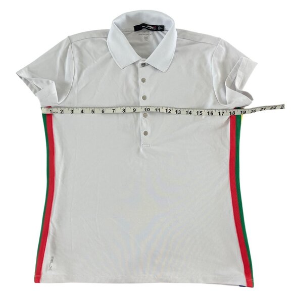 Ralph Lauren RLX Striped-Trim‎ Golf Polo Shirt White Performance Snap M $98.50 - Picture 8 of 11